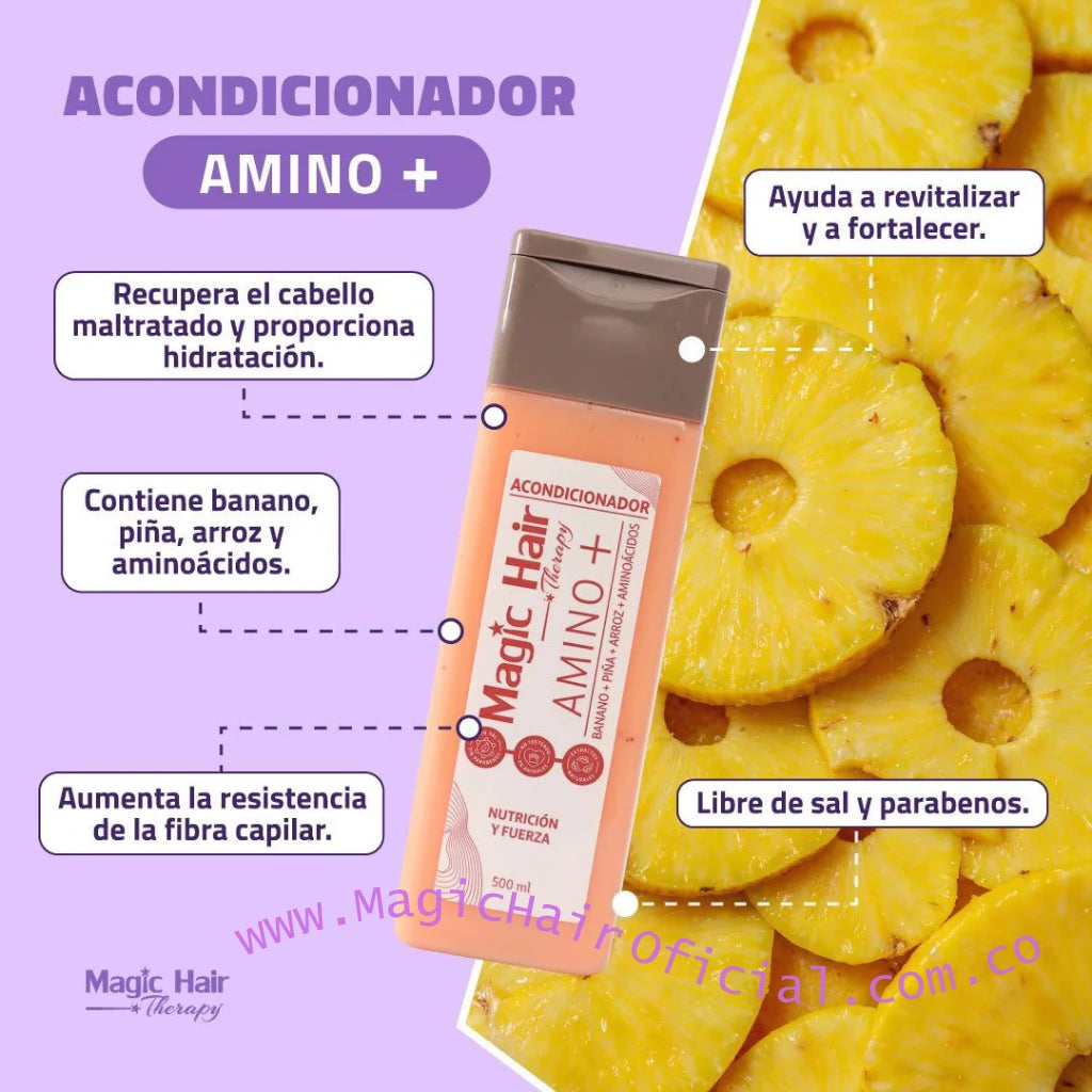 kit Tratamiento Nocturno para la Caida del Cabello + Shampoo para la Caída del Cabello + Acondicionador sin Sal Amino Nueva Formula | Magic Hair