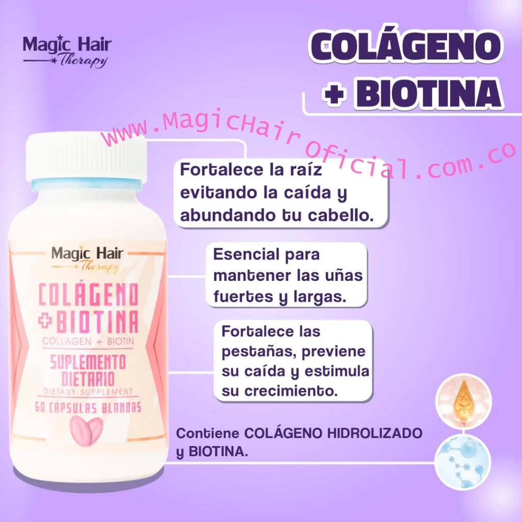 Kit para Crecimiento Shampoo Cabello Ondulado + Colágeno y Biotina | Magic Hair
