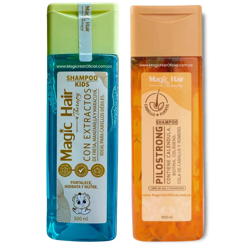 Shampoo Caída Cabello Pilostrong + Shampoo para Niños Kids | Magic Hair