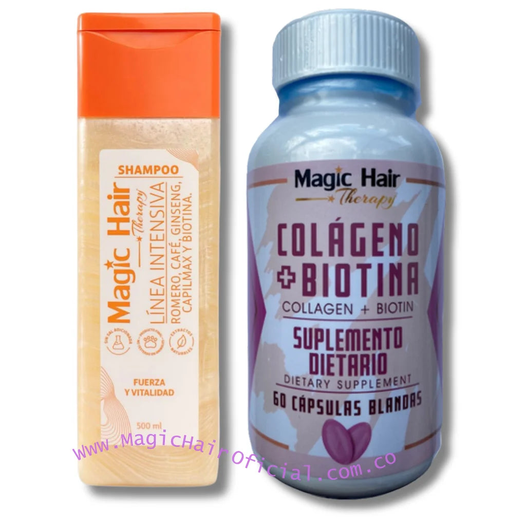 kit Biotina y Colageno + Shampoo Crecimiento Acelerado Nueva Fórmula | Magic Hair