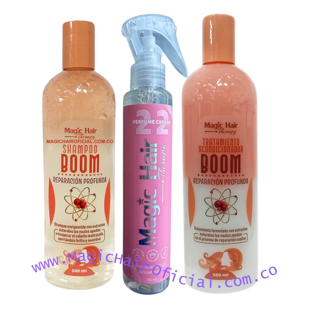 Shampoo para Cabello Tinturado + Acondicionador sin Sal + Termoprotector para el Cabello | Magic Hair