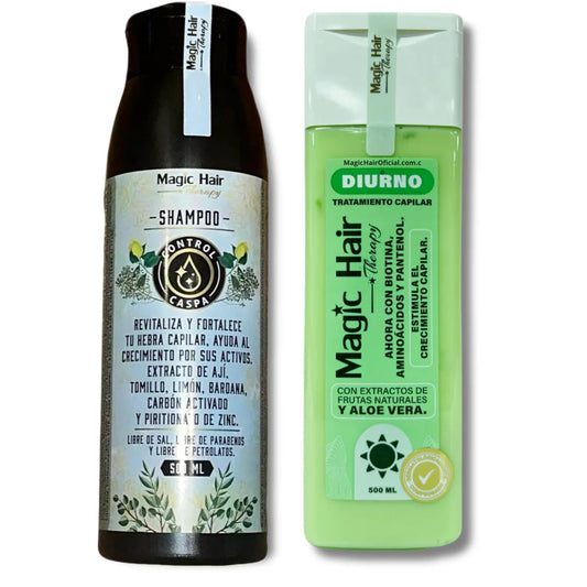 Kit Shampoo Anticaspa Cabello + Tratamiento Diurno | Magic Hair