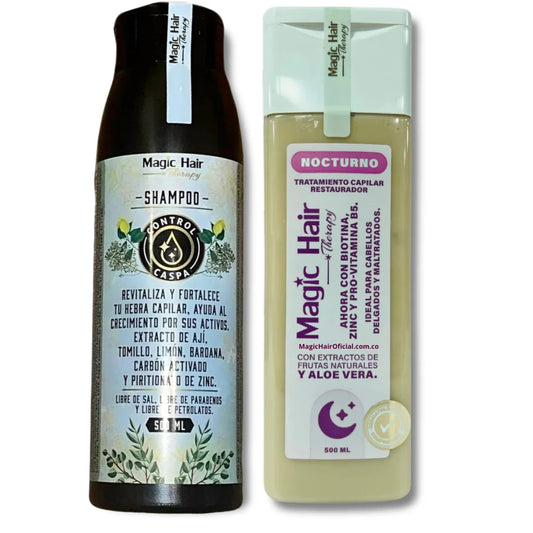 Kit Shampoo Anticaspa Cabello + Tratamiento Nocturno | Magic Hair