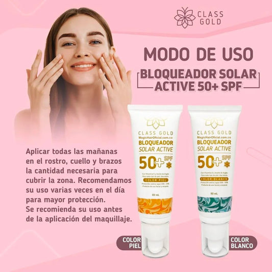 Bloqueador Solar 50+ SPF con Color Blanco | Class Gold