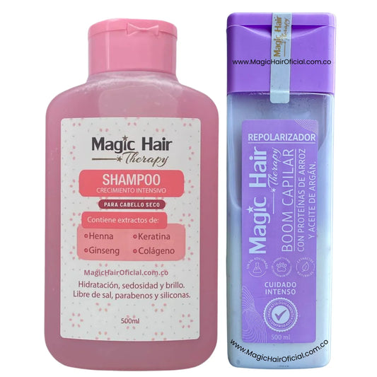Shampoo Crecimiento Acelerado Cabello Seco + Repolarización Capilar Boom | Magic Hair
