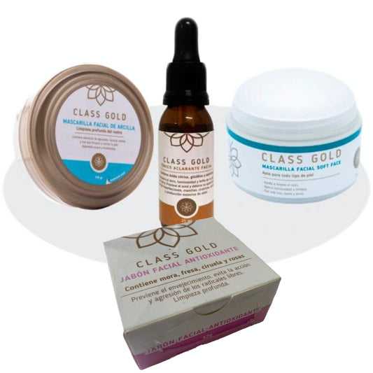 Kit Limpiador Facial + Jabón | Class Gold | ClassGold Kit Class Gold Magic Hair Oficial