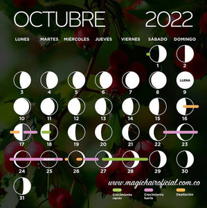 Calendario lunar de octubre 2022