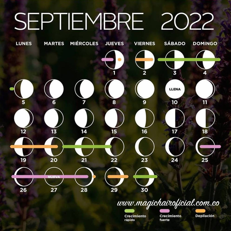 Calendario lunar de septiembre 2022