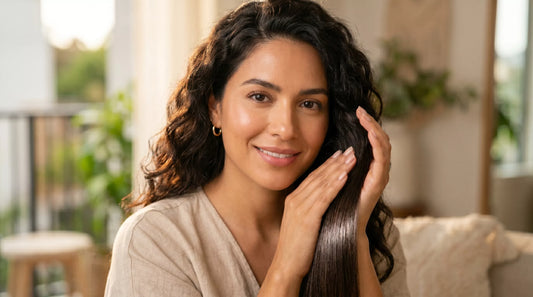mujer latina transicion cabello rizado raiz sana puntas lisas brillantes Magic Hair Oficial