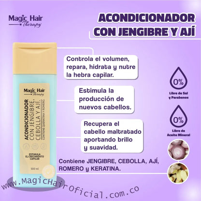 kit Repolarizador Capilar + Shampoo de Cebolla + Acondicionador de Cebolla | Magic Hair