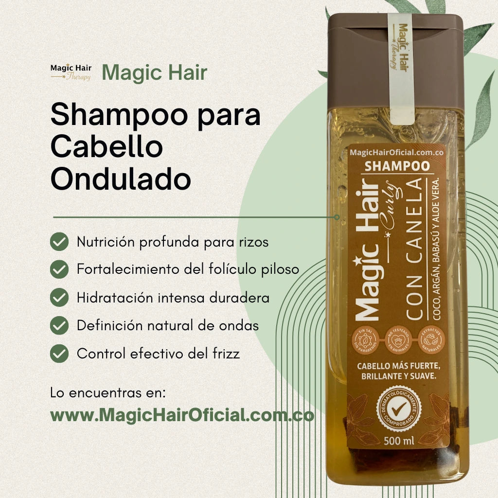 Kit Cabello Ondulado Magic Hair: Shampoo + Tratamiento Anticaída Caléndula