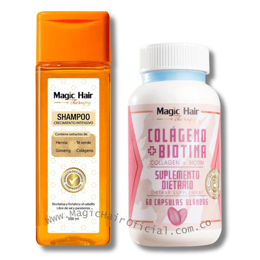 Kit Biotina y Colágeno + Shampoo Crecimiento Acelerado para Cabello Débil