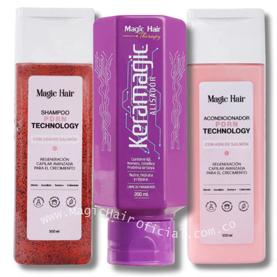 Kit Keramagic + Shampoo De Romero Para Cabello Rebelde 3 Pzas