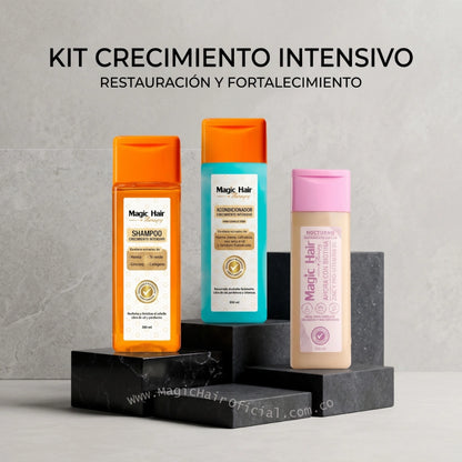 Kit Shampoo Crecimiento Acelerado Y Tratamiento Caída Cabello Fino 3x500ml
