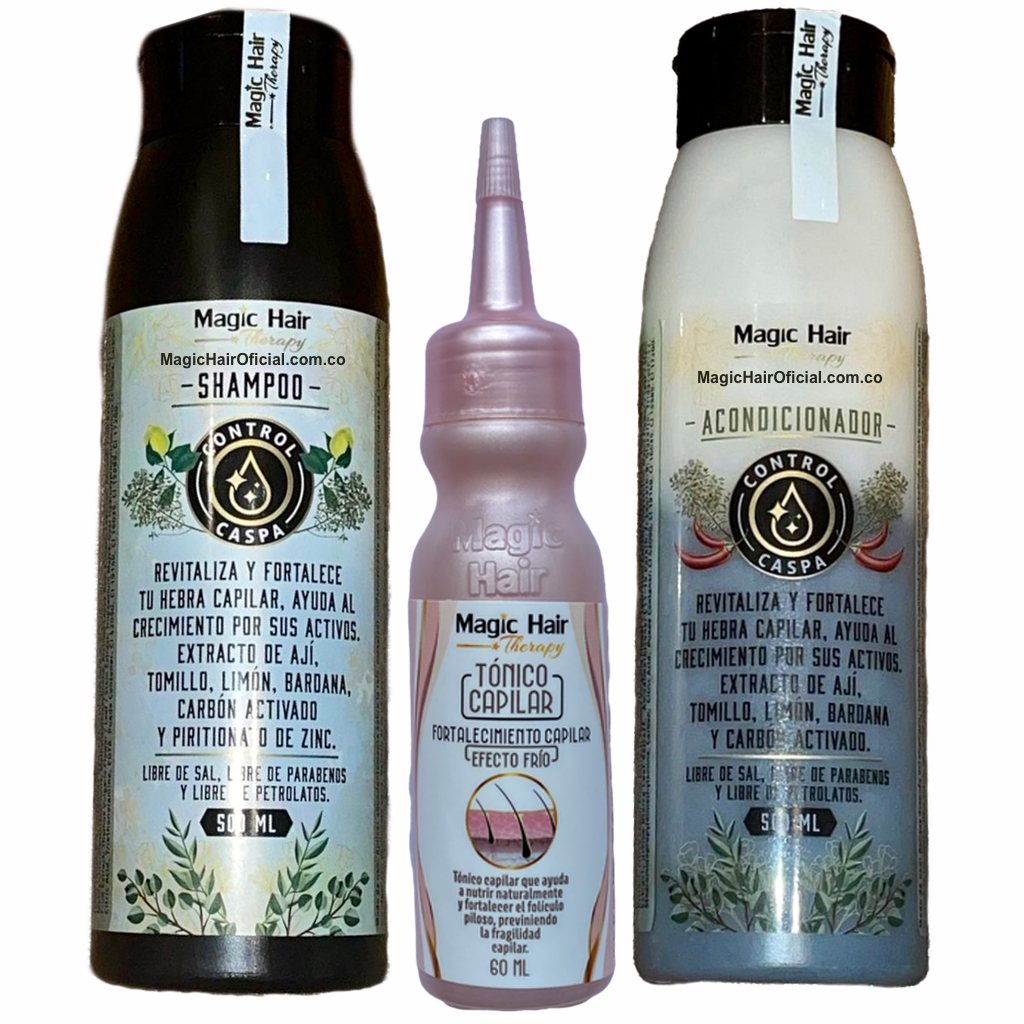 Kit Shampoo para la caspa y Acondicionador + Tónico Capilar | Magic Hair