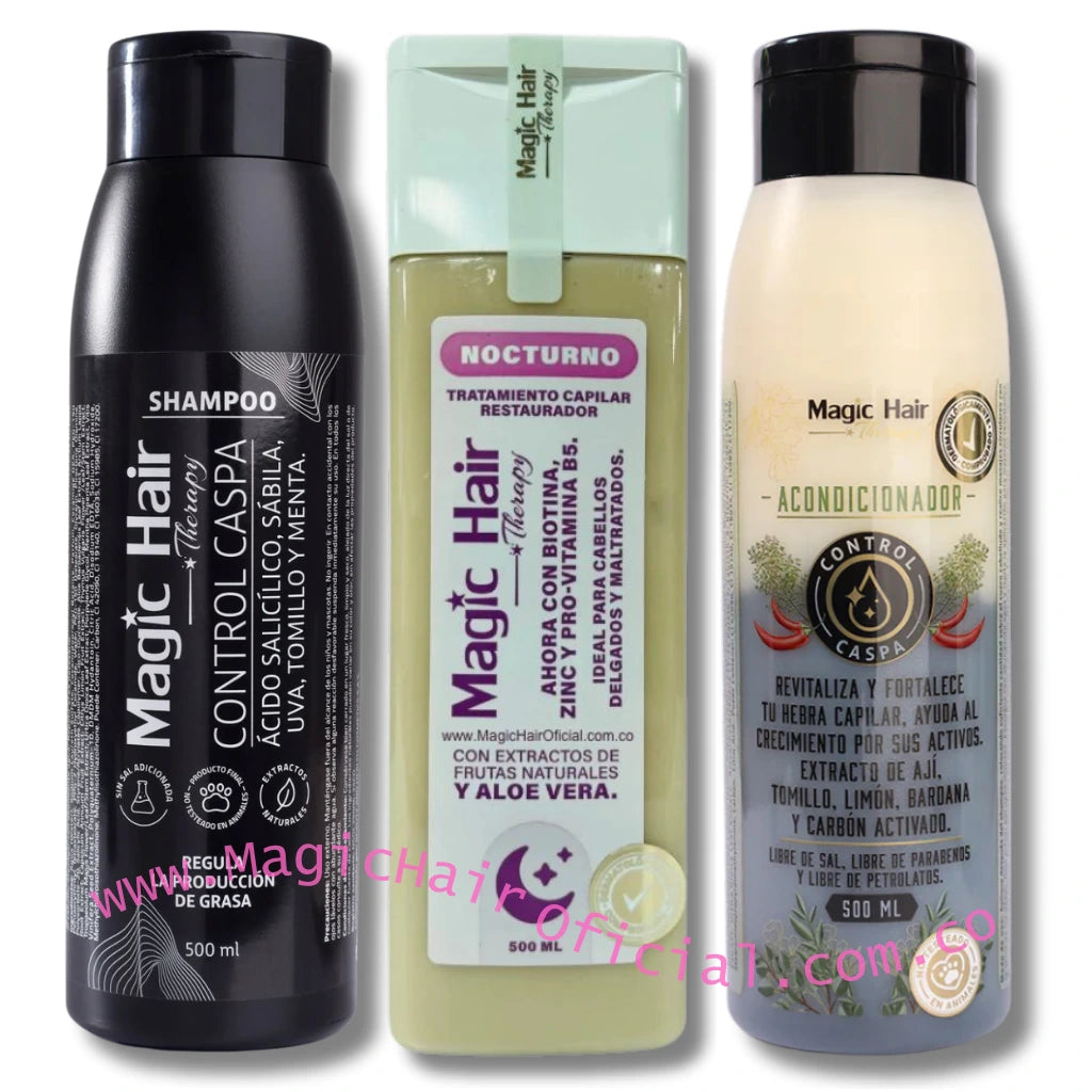 Kit Shampoo para la Caspa + Acondicionador Anticaspa + Tratamiento para la Caida del Cabello