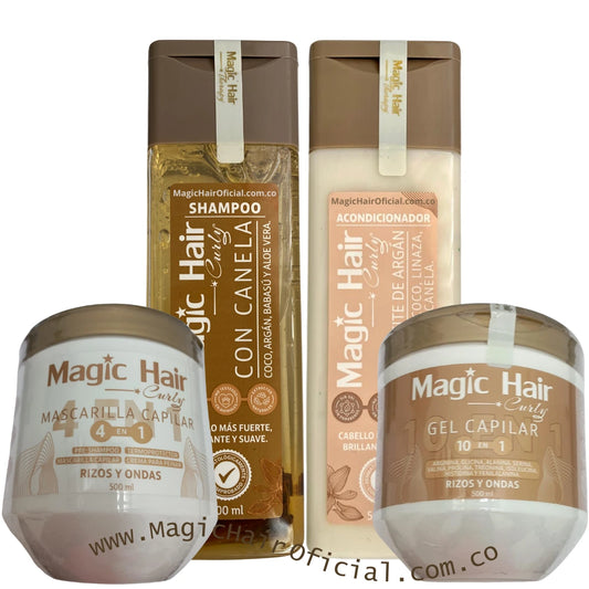 Kit Tratamiento para Cabello Crespo + Gel para Rizos + Shampoo para Rizos + Acondicionador | Magic Hair