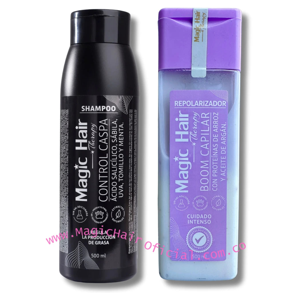 Kit Shampoo para la Caspa + Repolarizador Capilar Boom | Magic Hair