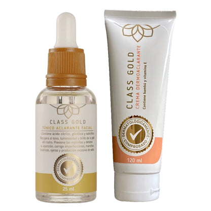 Kit Tónico Aclarante Facial 25 ML + Class Gold Crema Dermoaclarante 120 ML