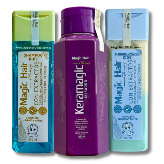Kit Keratina Keramagic Alisador + Champú Acondicionador Kids Niños | Magic Hair