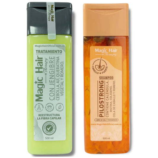 Shampoo para la Caida del Cabello Pilostrong + Tratamiento de Cebolla Magic Hair