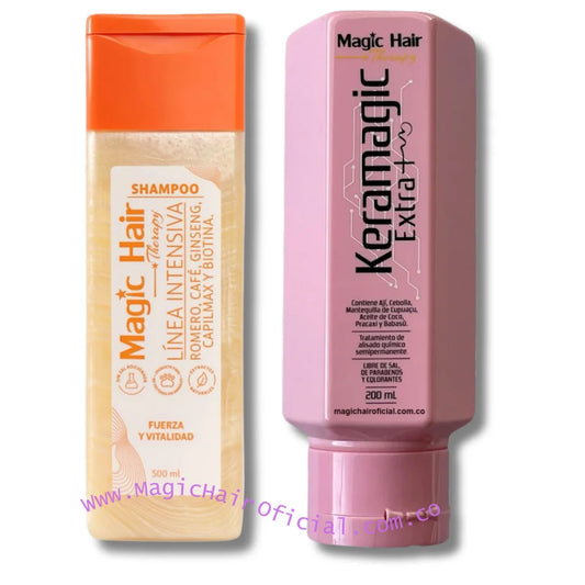 kit keratina para Cabello Crespo keramagic Extra + Shampoo Crecimiento Acelerado | Magic Hair