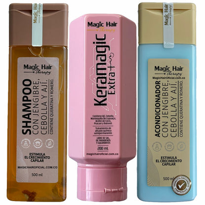 Shampoo de Cebolla + Acondicionador + Keratina Keramagic Extra  | Magic Hair