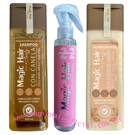 Shampoo para Rizos + Acondicionador para Rizos +  Termoprotector para el Cabello | Magic Hair