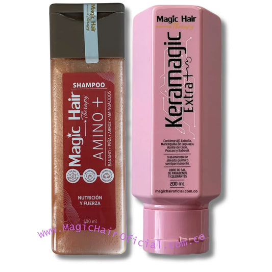 kit keratina para el Cabello Crespo + Shampoo para la Caida del Cabello Nueva Formula | Magic Hair