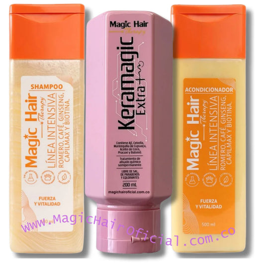 kit keramagic para Cabello Crespo + Shampoo Crecimiento Acelerado + Acondicionador sin Sal | Magic Hair