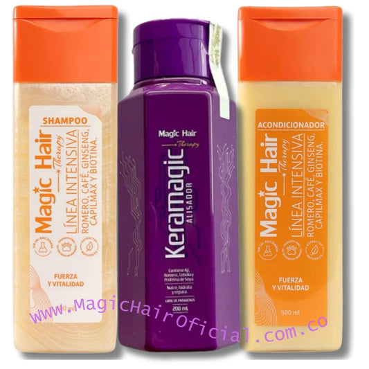 kit keratina keramagic + Shampoo Crecimiento Acelerado + Acondicionador sin Sal | Magic Hair