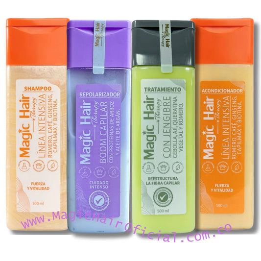 kit Tratamiento de Cebolla + Repolarizador Capilar + Shampoo Crecimiento Acelerado + Acondicionador sin Sal | Magic Hair