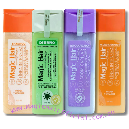 kit Tratamiento para Crecimiento Cabello + Tratamiento Repolarizacion Capilar + Shampoo Crecimiento Acelerado + Acondicionador sin Sal | Magic Hair