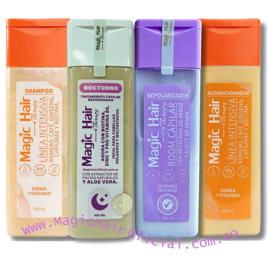 kit Tratamiento para la Caida del Cabello + Tratamiento Repolarizacion Capilar + Shampoo Crecimiento Acelerado + Acondicionador sin Sal | Magic Hair