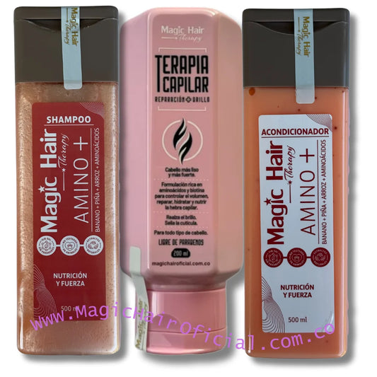 kit Terapia Capilar + Shampoo para la Caída del Cabello + Acondicionador sin Sal Nueva Formula | Magic Hair