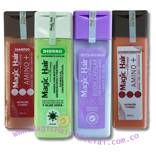 kit Repolarizacion Capilar +  Tratamiento Diurno para el Crecimiento del Cabello + Shampoo para la Caída del Cabello Nueva Formula + Acondicionador sin Sal | Magic Hair