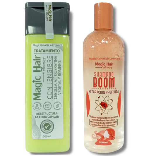 Shampoo Boom Restauración + Tratamiento de Cebolla para el Cabello Magic Hair