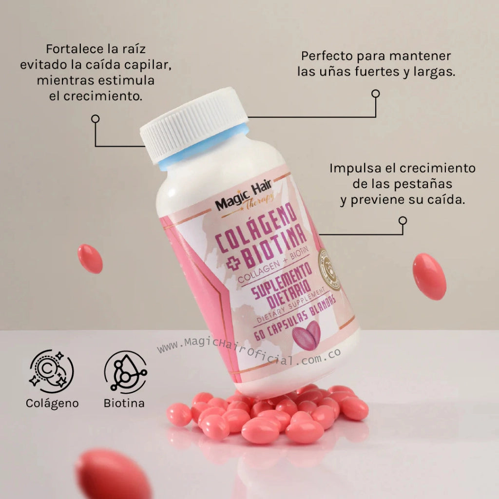Kit Biotina y Colágeno + Shampoo Crecimiento Acelerado para Cabello Débil
