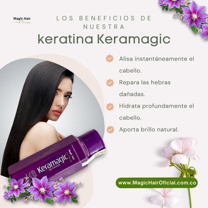 Kit Keratina Keramagic Alisador + Shampoo Caída Cabello Pilostrong