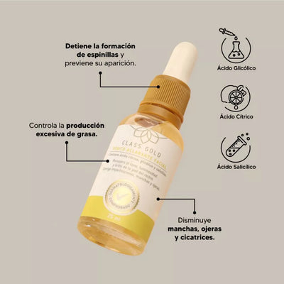 Tónico Facial Despigmentante Formato Viaje con Ácido Glicólico | Class Gold 25 ml