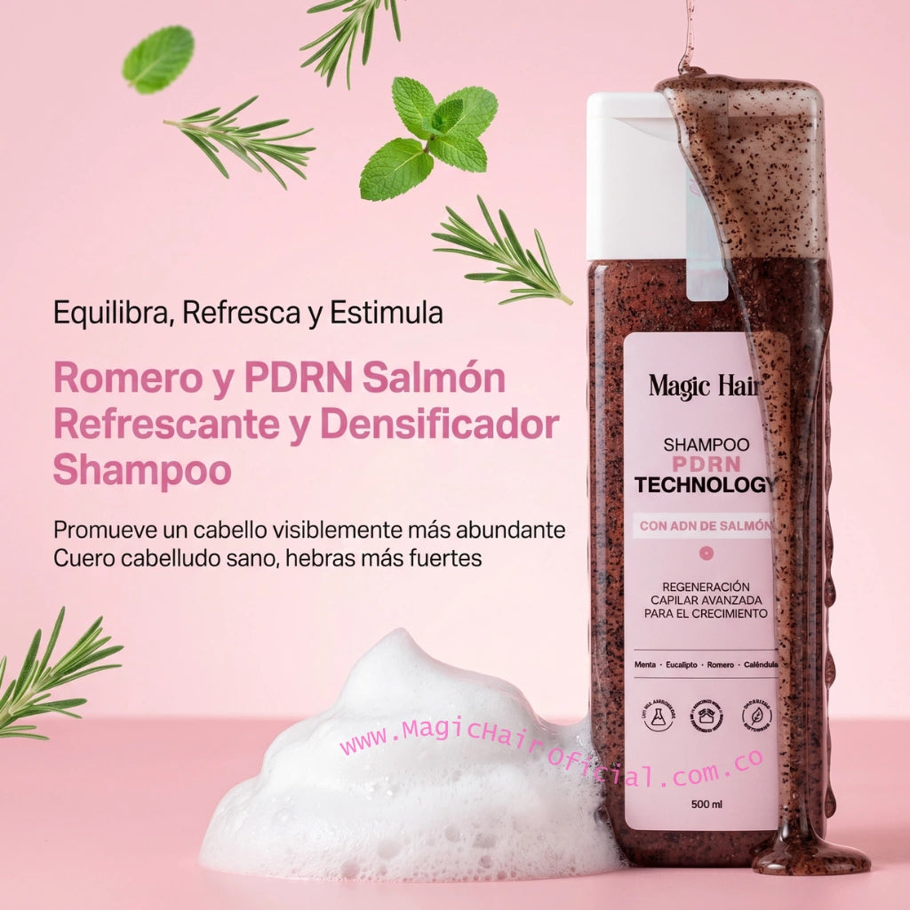 Shampoo de Romero con PDRN Salmón Para Cabello Débil 500ml