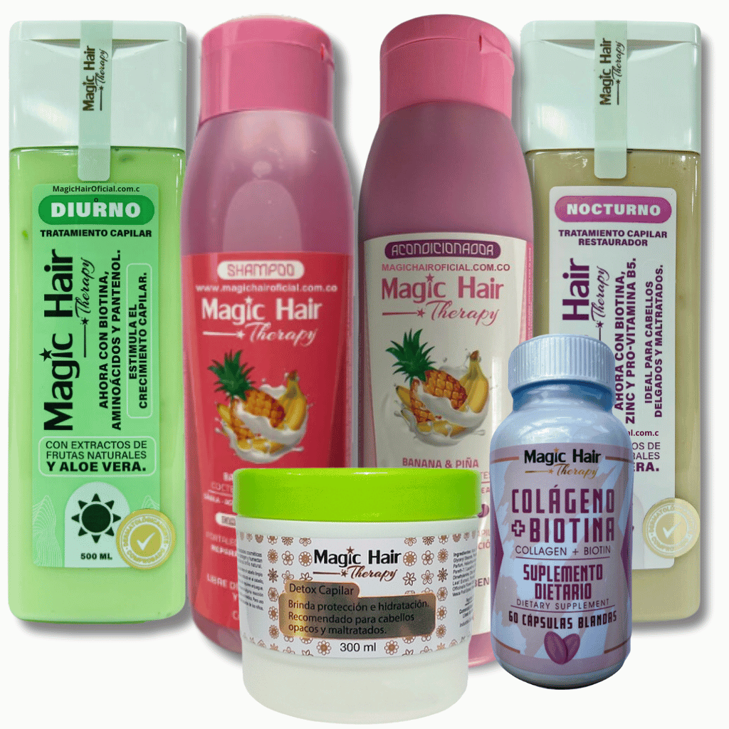 Kit Anticaída Cabello Seco Ultragold + Colágeno Biotina | Magic Hair