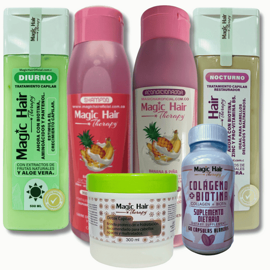 Kit Anticaída Cabello Seco Ultragold + Colágeno Biotina | Magic Hair