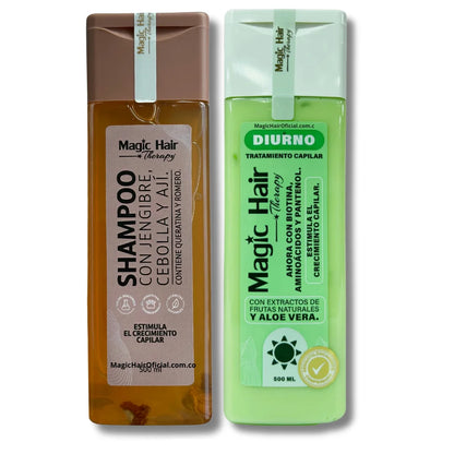 Shampoo de Cebolla + Tratamiento Diurno Crece Pelo | Magic Hair