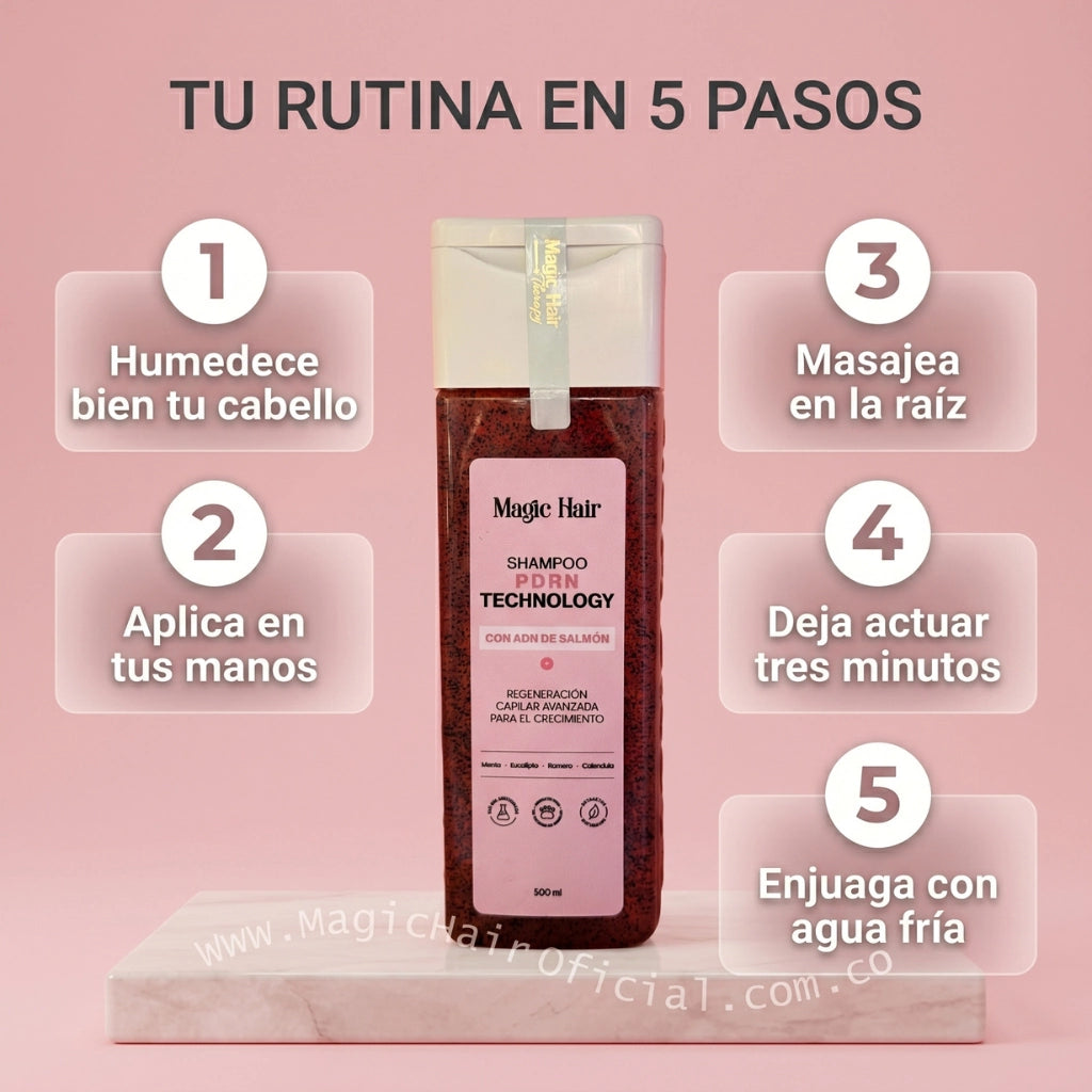 Shampoo de Romero con PDRN Salmón Para Cabello Débil 500ml