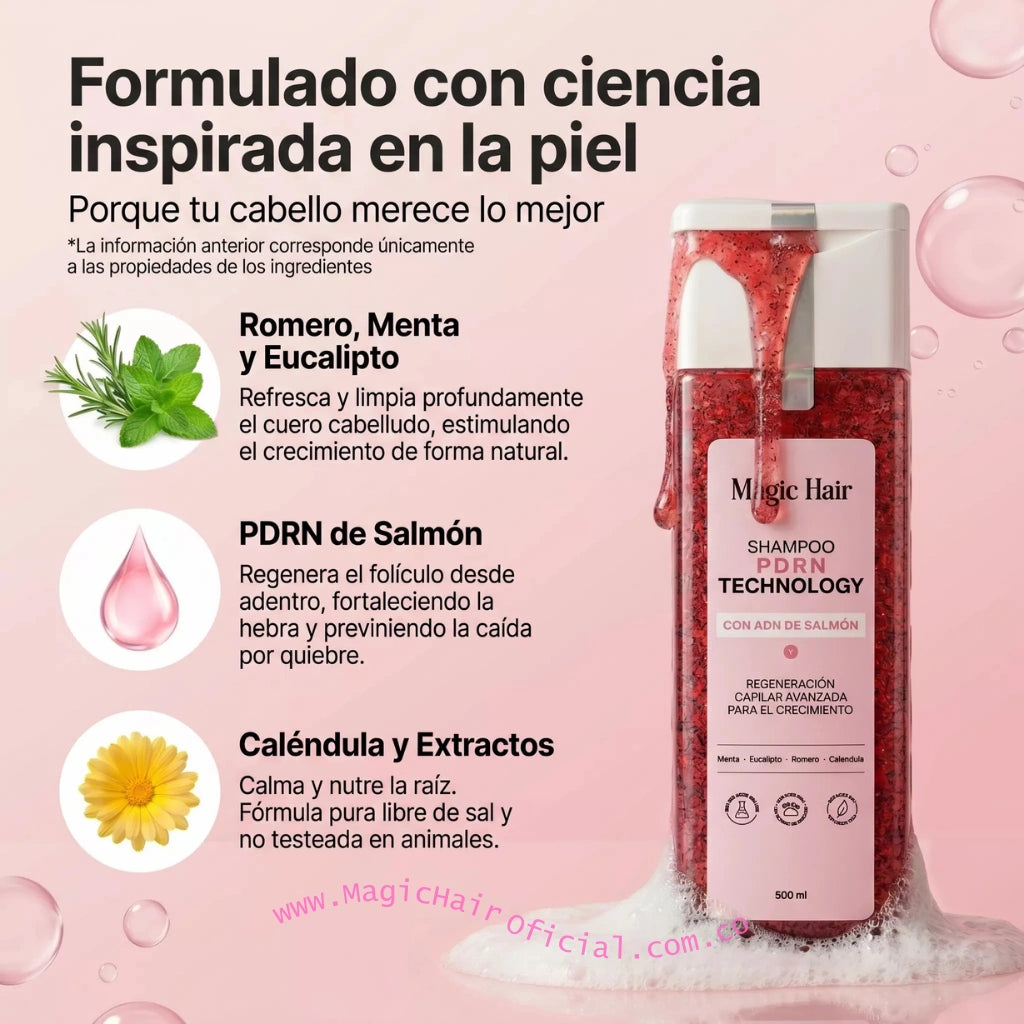 Shampoo de Romero con PDRN Salmón Para Cabello Débil 500ml