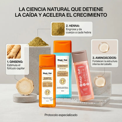 Kit Shampoo Crecimiento Acelerado Anticaída Para Cabello Fino 1500ml