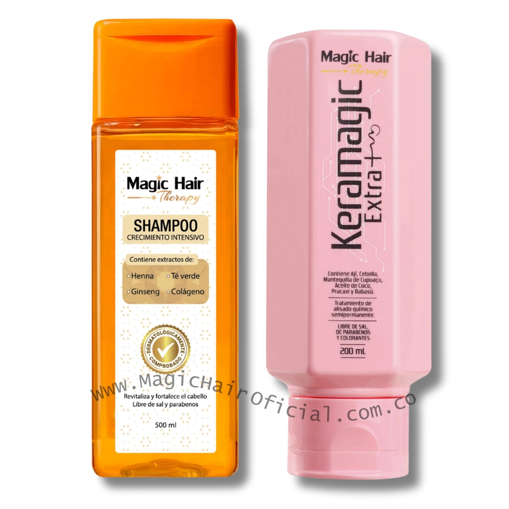 Kit Shampoo Crecimiento Acelerado + Keratina Cabello Ondulado 700ml