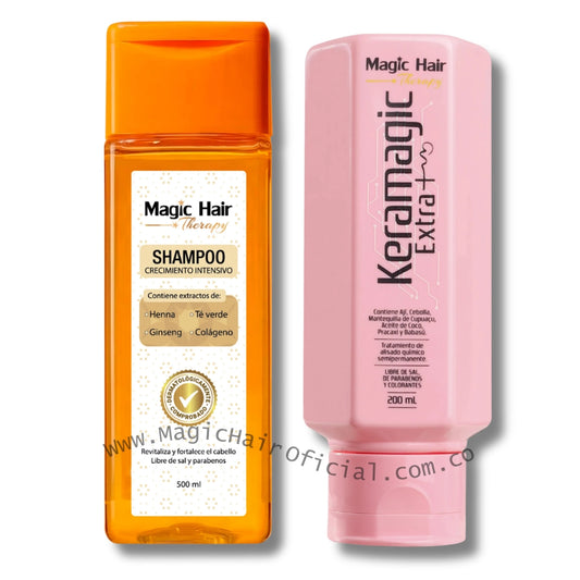 Kit Shampoo Crecimiento Acelerado + Keratina Cabello Ondulado 700ml