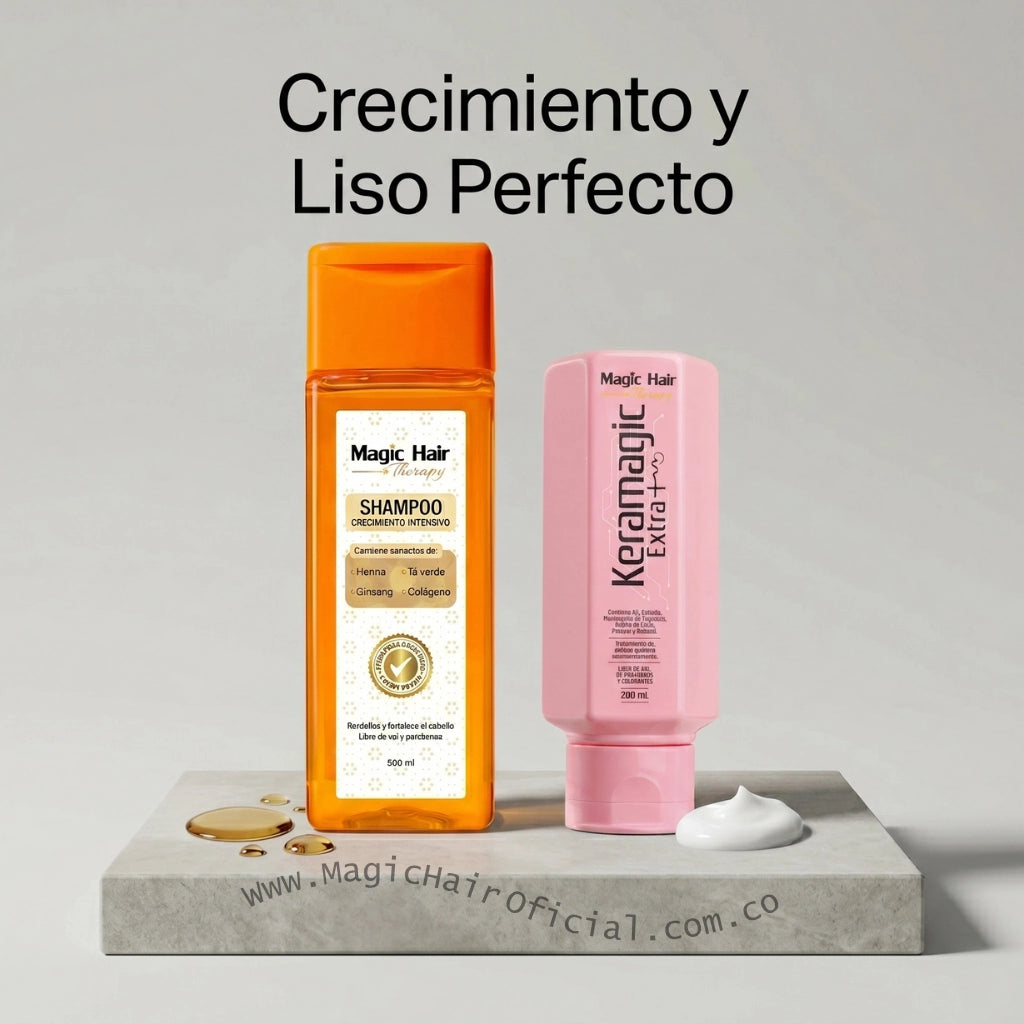 Kit Shampoo Crecimiento Acelerado + Keratina Cabello Ondulado 700ml